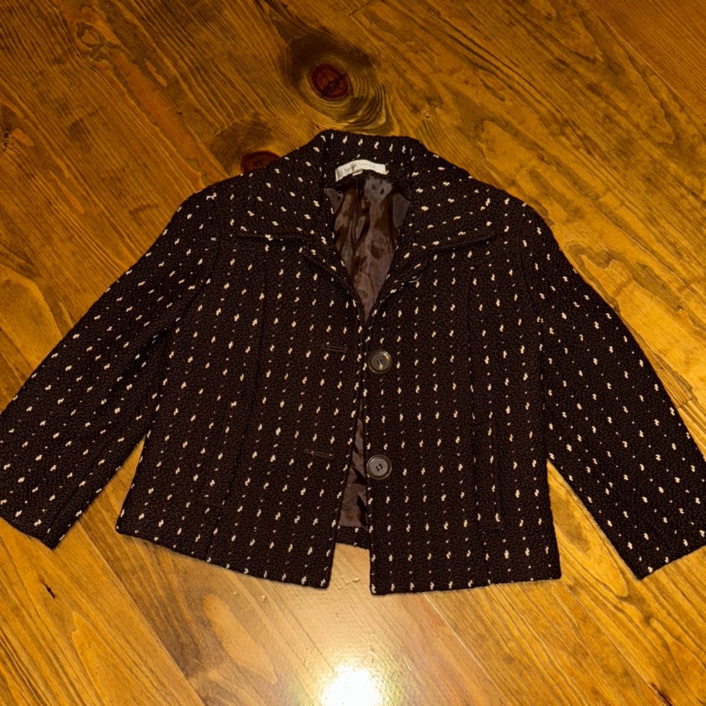 Harve Benard Brown and White Textured Blazer 4